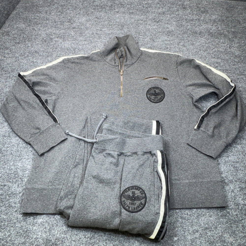 Vintage Polo Jeans Co Ralph Lauren Mens 2XL XL Tracksuit Sweatshirt Pants Set